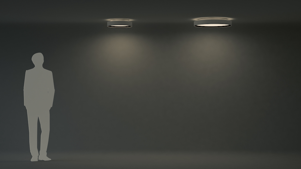 Pare 1465 bicolor LED Leuchte weiß schwarz Größenvergleich