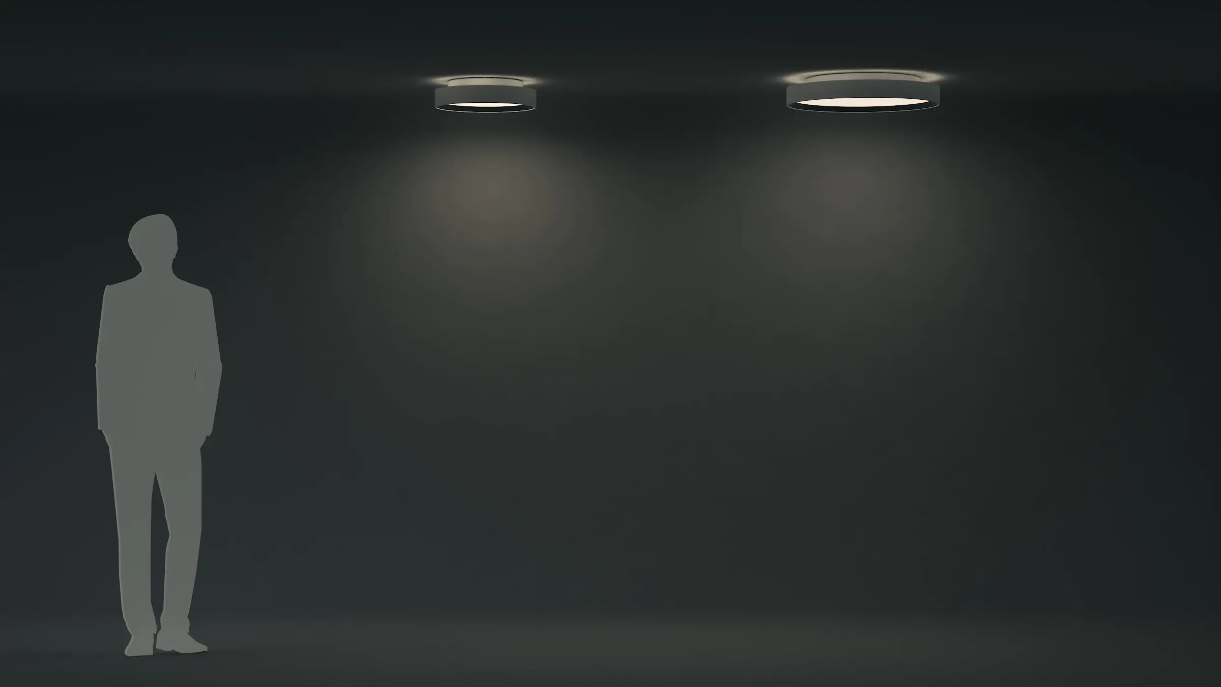 Pare 1465 bicolor weiß/schwarz Casambi Größenvergleich